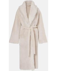 Nour Hammour - Isadora Shearling Wrap Coat - Lyst