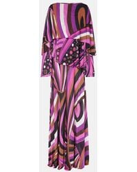 PUCCI - Iride Silk Maxi Dress - Lyst