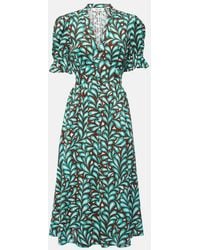 Diane von Furstenberg - Erica Printed Cotton Midi Dress - Lyst