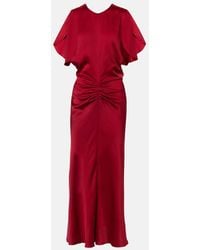 Victoria Beckham - Robe Midi En Crepe De Satin - Lyst