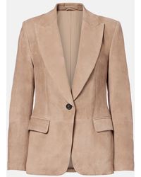 Brunello Cucinelli - Suede Blazer - Lyst