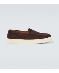 George Cleverley - Joey Ii Suede Penny Loafers - Lyst