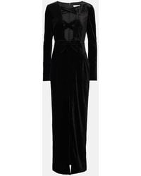 Alessandra Rich - Velvet Maxi Dress - Lyst