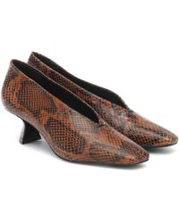 MERCEDES CASTILLO Claudia Snake-effect Leather Pumps - Brown