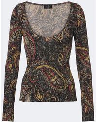 Etro - Paisley Ribbed-Knit Top - Lyst