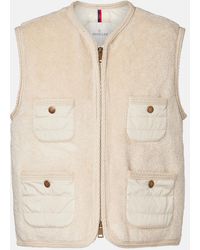 Moncler - Moncler Mimosas Braided Trim Teddy Down Gilet - Lyst