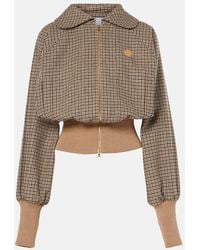 Patou - Chaqueta Bomber De Mezcla De Lana Con Pata De Gallo - Lyst