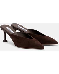 Aquazzura - Bisous 65 Suede Mules - Lyst
