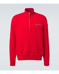 Moncler - Wool And Cashmere Half-Zip Sweater - Lyst