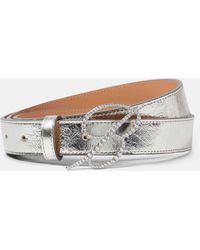 Blumarine - Embellished Metallic Leather Belt - Lyst