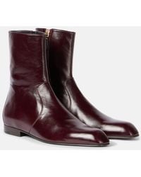 KHAITE - Colt Leather Ankle Boots - Lyst