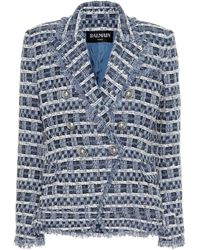 Balmain Blazer de tweed - Azul