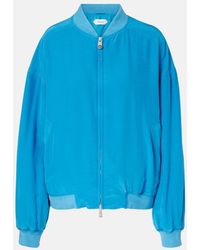 Versace - Oversized Silk Poplin Blouson Jacket - Lyst