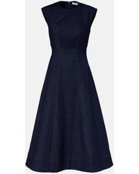 Veronica Beard - Dulce Cotton-Blend Denim Midi Dress - Lyst