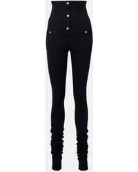 The Attico - High-Rise Cotton Jersey Stirrup Leggings - Lyst