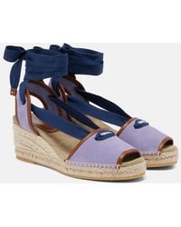 Versace - Lola Suede Espadrille Wedges - Lyst