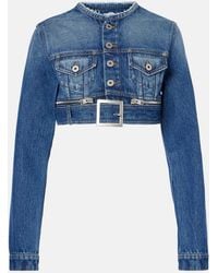 Jean Paul Gaultier - Cropped Denim Jacket - Lyst