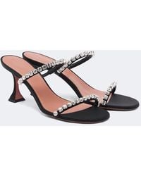 AMINA MUADDI - Gigi Crystal-Embellished Satin Mules - Lyst