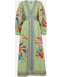 FARM Rio - Bright Yard Floral Cotton Maxi Dress - Lyst