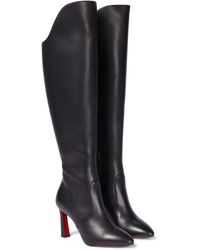 santia pointed toe knee high boot christian louboutin