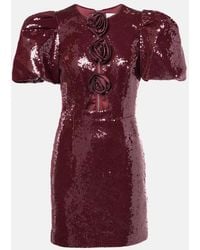 Rebecca Vallance - Zelda Floral-Applique Sequined Minidress - Lyst