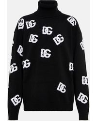 Dolce & Gabbana - Jacquard Turtleneck Wool Sweater - Lyst