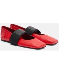 Givenchy - Sliced Square Leather Ballet Flats - Lyst