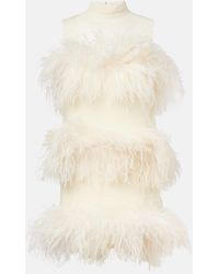 ‎Taller Marmo - Minikleid Divine Aus Chiffon Mit Federn - Lyst