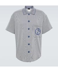 Giorgio Armani - Camisa de algodon a rayas - Lyst