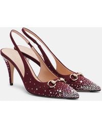 Gucci - Slingback Pump With Crystal Horsebit, .5 Uk - Lyst