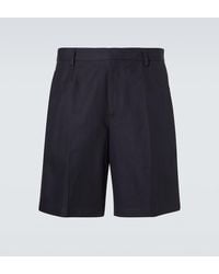 ZEGNA - Cotton And Linen Bermuda Shorts - Lyst