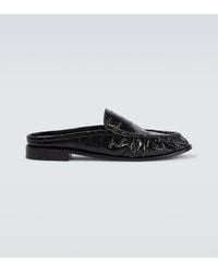 Saint Laurent - Le Loafer Eel Leather Mules - Lyst