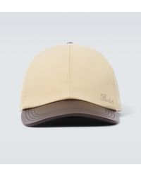 Berluti - Gorra de algodon con ribetes de piel - Lyst