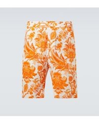 Etro - Paisley Linen Bermuda Shorts - Lyst