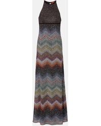 Missoni - Zigzag Halterneck Lame Maxi Dress - Lyst