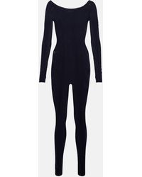 Wolford Jumpsuit Dots Illusion in jersey a rete - Blu