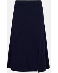 Moncler - Ribbed-Knit Wool And Cashmere Midi Skirt - Lyst
