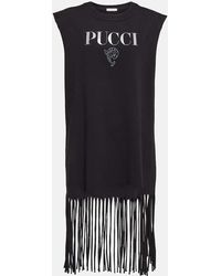 Emilio Pucci - Logo Cotton Tassel Minidress - Lyst
