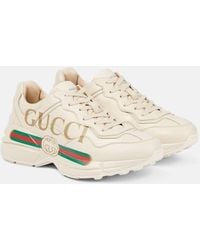 Gucci - Rhyton Sneakers Aus Leder Mit Logoprint - Lyst
