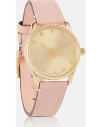Gucci - G-timeless 29mm Gold Pvd-plated And Leather Watch - Lyst