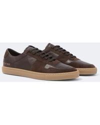 Common Projects - Bball Duo Suede-Trimmed Leather Sneakers - Lyst