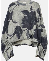 Dries Van Noten - Floral Cotton Jersey Sweatshirt - Lyst