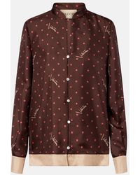 Valentino Garavani - Printed Silk Twill Pajama Shirt - Lyst