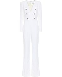 balmain white jumpsuit
