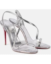 Christian Louboutin - Rosalie 100 Mirrored Leather Sandals - Lyst