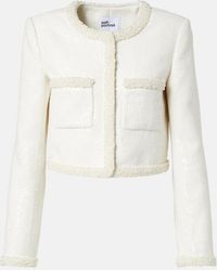 Self-Portrait - Bouclé Faux-Pearl-Trim Jacket - Lyst