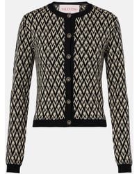 Valentino - Toute La V Virgin Wool Cardigan - Lyst