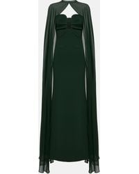 Roland Mouret - Caped Strapless Satin Crepe Gown - Lyst