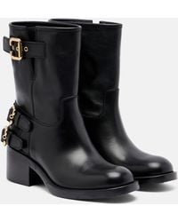 Chloé - Dakota Leather Biker Boots - Lyst