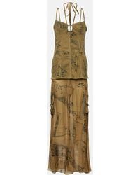 Blumarine - Abito Lungo Con Stampa - Lyst